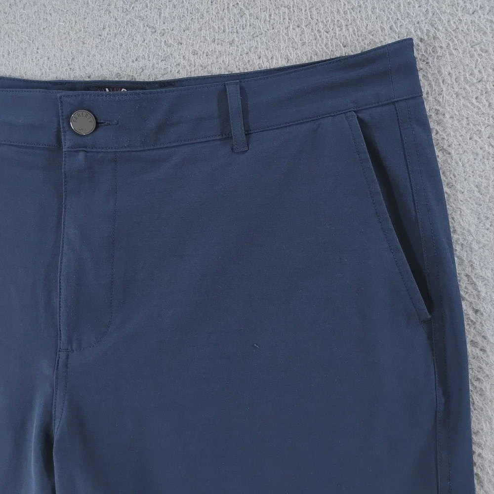 Faherty All Day Shorts Mens 36 Blue Stretch Chino Drawstring Beach Casual Summer